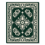 Emerald Green Ornate Persian Medallion Rug