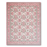 Pink Floral Hummingbird Area Rug
