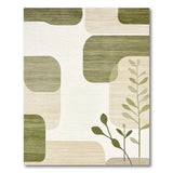 Olive Green Geometric Modern Area Rug