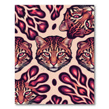 Vibrant Pink Ocelot Cat Pattern Area Rug