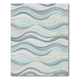 Teal Abstract Wave Abstract Area Rug