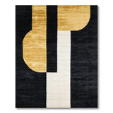 Black and Gold Geometric Area Rug