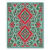 Teal Red Persian Medallion Area Rug