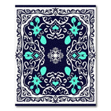 Navy Teal Ornate Persian Medallion Rug