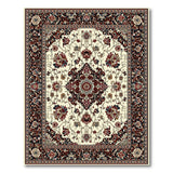 Ivory Traditional Persian Floral Medallion Rug