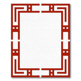 Bold Red Geometric Frame Area Rug