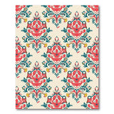 Vibrant Red Teal Persian Floral Area Rug