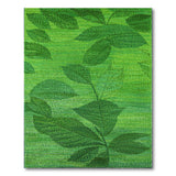 Lush Green Leaf Pattern Area Rug