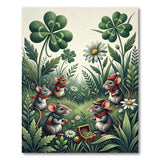 Whimsical Mice Clover Treasure Hunt Rug