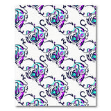 Vibrant Abstract Purple Teal Blob Pattern Rug