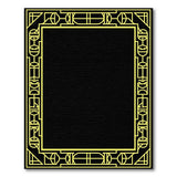 Art Deco Gold Geometric Border Area Rug