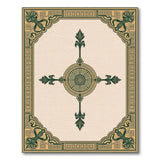 Beige and Neutral Ornate Floral Medallion Area Rug