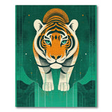 Geometric Tiger Face Area Rug