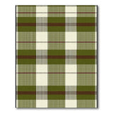 Rustic Farmhouse Green Plaid Checkered Area Rug