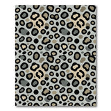 Grey Leopard Print Area Rug