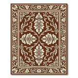 Ornate Brown Persian Floral Area Rug