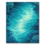 Teal Ocean Currents Coral Reef Area Rug
