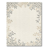 Beige Geometric Leaf Border Area Rug