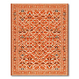 Orange Vibrant Orange Geometric Southwestern Area Rug