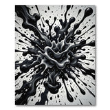 Explosive Black Ink Splash Abstract Area Rug