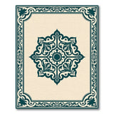 Blue and Teal Teal Mandala Persian Area Rug