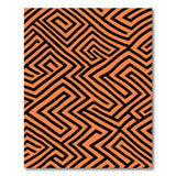 Bold Orange Black Maze Geometric Rug