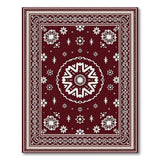 Red Snowflake Medallion Persian Area Rug
