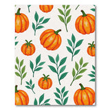 Whimsical Orange Pumpkin Leaf Pattern Area Rug
