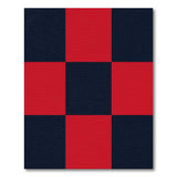 Navy Red Checkered Geometric Area Rug