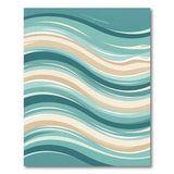 Sweeping Teal Waves Abstract Area Rug