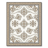 Beige and Neutral Elegant Beige Ornate Floral Area Rug