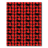 Red Moose Silhouette Plaid Area Rug