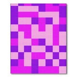 Purple Pink Geometric Block Area Rug