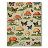 Enchanted Mushrooms Butterflies Area Rug