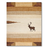 Striped Elk Silhouette Southwestern Rug