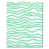 Vibrant Green Wavy Lines Area Rug