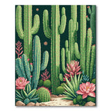 Vibrant Desert Cactus Oasis Area Rug