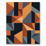Modern Geometric Orange and Grey Area Rug