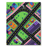 Vibrant City Street Kids Cartoon Area Rug