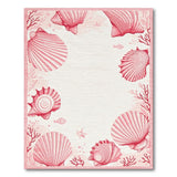 Pink Pink Seashell Coastal Beach Area Rug