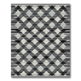 Black White Geometric Diamond Area Rug