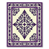 Purple Ornate Persian Border Rug
