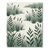 Green Pampas Grass Silhouette Area Rug