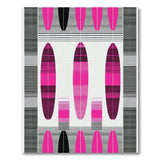 Bold Pink Surfboard Geometric Area Rug