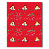 Festive Red Cartoon Jingle Bells and Wheat Rug