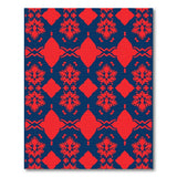 Red on Navy Traditional Persian Area Rug