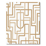 Tan Geometric Maze Line Art Rug
