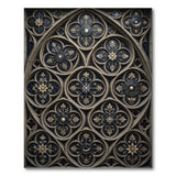 Gothic Tracery Black Gold Area Rug