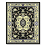 Intricate Black Persian Floral Area Rug