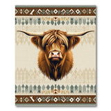 Shaggy Highland Cow Southwestern Rug
